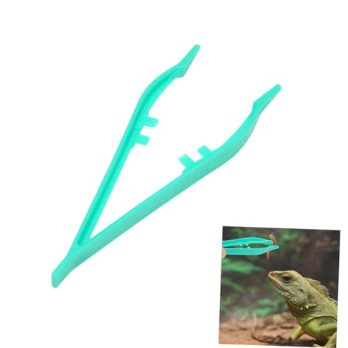 HANABASS 20pcs Plastic Reptile Feeding Tweezers Clamp Set Non-Terrarium Feeding Tongs for Lizards Snakes and Bearded Dragons Essential Reptile Care Tools in Green
