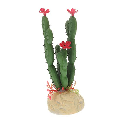 BESPORTBLE Lifelike Artificial Cactus Plant Aquarium Ornament Plastic Succulent Decor for Fish Tank Low Maintenance No Fade Faux Cactus Easy to Clean Reptile Terrarium Decoration Home and