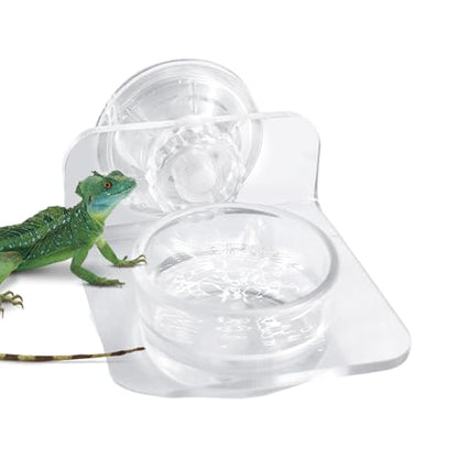 Gecko Feeder - Gecko Feeding Ledge Suction Cup, Reptile Food Feeder Bowl, Suction Cup Food Tray Lizard | Acrylic, Magnet, Bowls, Reptile Feeding Ledge for Lizards, Chameleons, Tree Frogs, - color: B