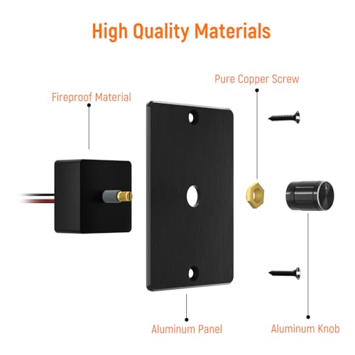 12 Volt PWM LED Dimmer Switch 15A 180W, Push On Off, Rotary Knob Dimming,12V 24V Light Dimmer for RV Boat Truck Camper Van Trailer Light Fixtures, LED Strip Light (Black Panel) - color: Black