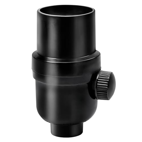 DiCUNO UL Listed Full Range Dimmer Lamp Socket Replacement, Vintage E26 Light Bulb Socket, Rotating Dimmer Switch Knob for Table, Floor Lamp, DIY Project, Black, 60 Watt, 1-Pack - style: Black