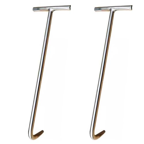 Drain Grate Cover Hook Tool, Stainless Steel Puller for Plumbers Individuals Construction Workers, Roller Shutter Door Lifting with T Easy Grip Handle (Color : 2pcs, Size : 31.5IN/80CM_8MM) - color: 2pcs, size: 31.5IN/80CM_8MM