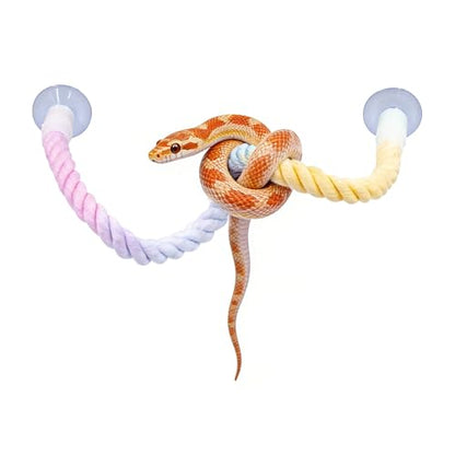 Snake Enrichment, Ball Python Tank Accessories, Gradient Climbing Decoration Rope with Suction Cups, Snake Climbing Accessories, Ball Python Enrichment - size: 60cm