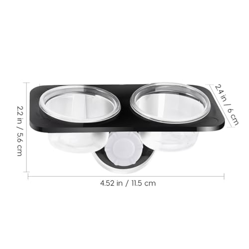 ABOOFAN 2pcs Reptile Feeder with Suction Cup Plastic Water and Food Bowl Double Compartments for Lizards Gecko Terrarium Feeding Supplies