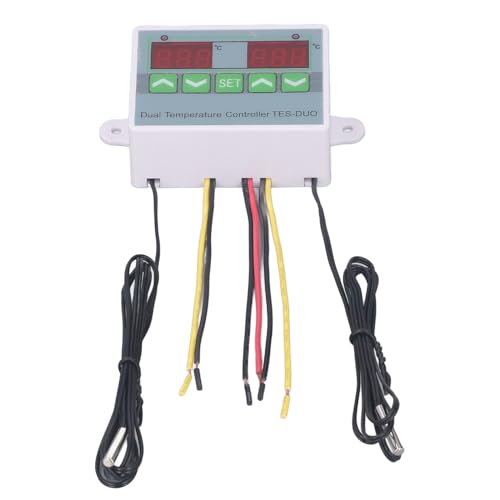 Dual Temperature Controller Digital Thermostat Precision Machined for Reptile Keeping and Refrigerators ABS Material (DC12V) - size: DC12V