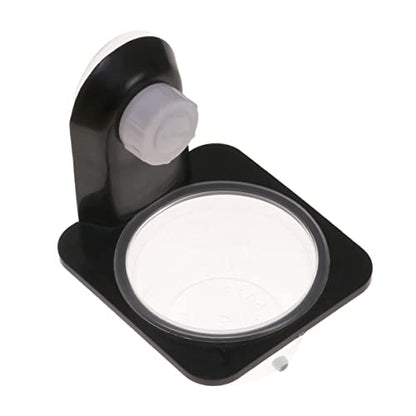 1pc Reptile Water Food Bowl Black Feeding Ledge for Lizards Geckos Other Reptiles Easy to Clean Suction Cup Design Suitable for Tanks and Boxes - size: Size 1