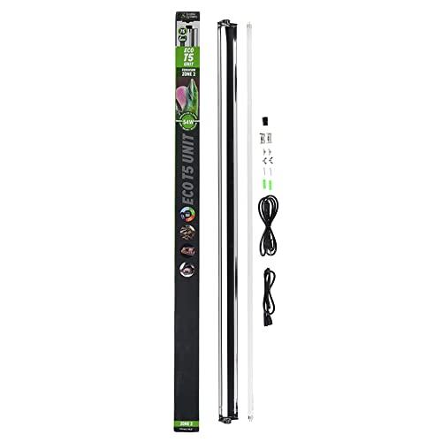 Reptile Systems Eco T5 Unit Zone 1 Reptile Lighting Kit – 24in-24w - Slimline Fixture with HOT5 Lamp, Reflector & Flicker-Free Ballast – Ideal for Terrariums, Chameleons & Geckos