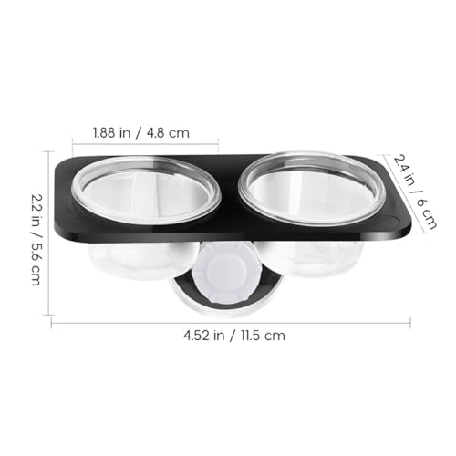 VILLCASE Reptile Food Bowl with Suction Cups, Double Compartment Plastic Pet Water Feeding Dish for Lizards and Geckos, 2pcs Black Terrarium Feeder for Amphibians and Small Reptiles