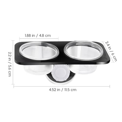 BESTonZON 2pcs Reptile Food Bowls with Double Compartments and Suction Cups, Small Water and Feeding Bowls for Lizards and Geckos, Sturdy Plastic Terrarium Feeder for Reptile Supplies