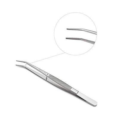 Stainless Steel Tweezers, with Curved Serrated Tip Multipurpose Sewing Machine Tweezers Forceps for Craft Repairing (5PCS) - size: 5 Count (Pack of 1)