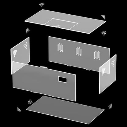 Acrylic Tarantula Enclosure, Reptile Terrarium Breeding Tank w/Temperature Hygrometer,Habitat Reptiles Feeding Box Isopod Terrarium Cage for Insect Lizard Home Office (Reptile-Tank-L(No Tray)) - size: Reptile-Tank-L(No Tray)