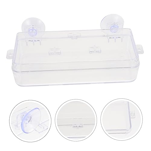 HEMOTON 1Pc Suction Cup Reptile Feeder Transparent Gecko Feeding Bowl for Water and Food Easy to Dish for Lizard and Tortoise Daily Use Water Dish