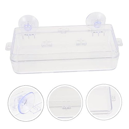 HEMOTON 1Pc Suction Cup Reptile Feeder Transparent Gecko Feeding Bowl for Water and Food Easy to Dish for Lizard and Tortoise Daily Use Water Dish