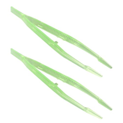 2PCS Reptile Feeding Tongs, 7.1" Aquarium Straight Curved Tweezers Terrarium Feeder Tool with Rubber Tip for Aquatic Plants Lizards Spider