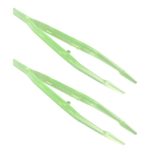 2PCS Reptile Feeding Tongs, 7.1" Aquarium Straight Curved Tweezers Terrarium Feeder Tool with Rubber Tip for Aquatic Plants Lizards Spider