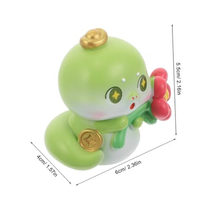CHILDWEET Mini Resin Snake Figurine for Car and Office Decor Feng Shui Zodiac Ornament Symbolizing Wealth and Easy to Clean Snake Sculpture for Desk and Home Use