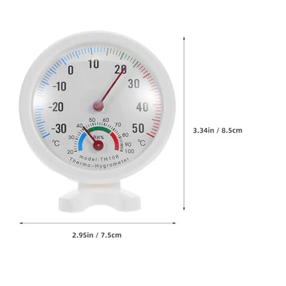 SHOWERORO 2pcs Analog Hygrometer Thermometer 75mm Dial Indoor Outdoor Mini Temperature Humidity Meter for Refrigerator and Humidifier Use