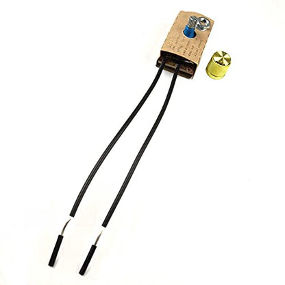 Zing Ear ZE-03 Full Range Inline Table Lamp LED Dimmer Switch Incandescent Light Rotary Replacement Combo Kit 120VAC/240VAC 300W Watt MAX Paper Outer Shell (Brass) Easy to Install
