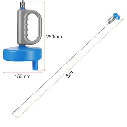 HARFINGTON Drain Augers 10 Ft Stainless Steel Flexible Plumbing Auger Hair Drain Cleaner Tool Toilet Auger Clog Remover Tool for Kitchen Bathroom Shower Sink Toilet Bathtub, Blue - size: 3m