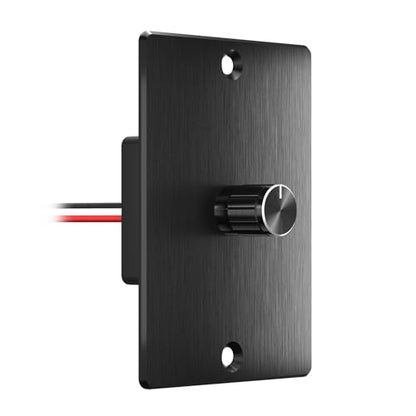 12 Volt PWM LED Dimmer Switch 15A 180W, Push On Off, Rotary Knob Dimming,12V 24V Light Dimmer for RV Boat Truck Camper Van Trailer Light Fixtures, LED Strip Light (Black Panel) - color: Black