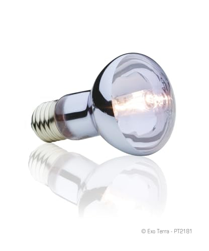 Exo Terra Sun Glo Halogen Basking Spot Lamp – 50W Reptile Light Bulb, Broad Spectrum Daylight, Enhances Coloration, Promotes Health, PT2181 - size: 50 Watts