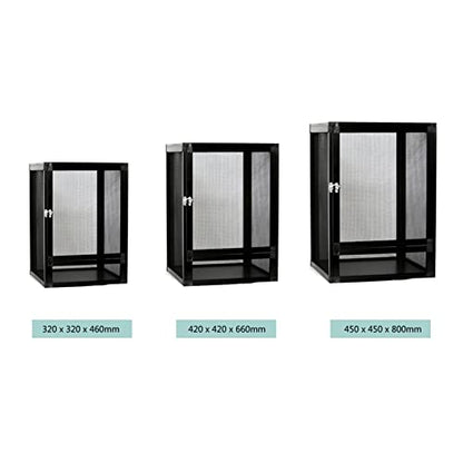 Reptile Habitat Screen Cage Aluminum Terrarium Feeding Insect Snake Spiders Chameleon Amphibians Boxes, Silver (Silver 420 x 420 x 660mm) - size: 420 x 420 x 660mm