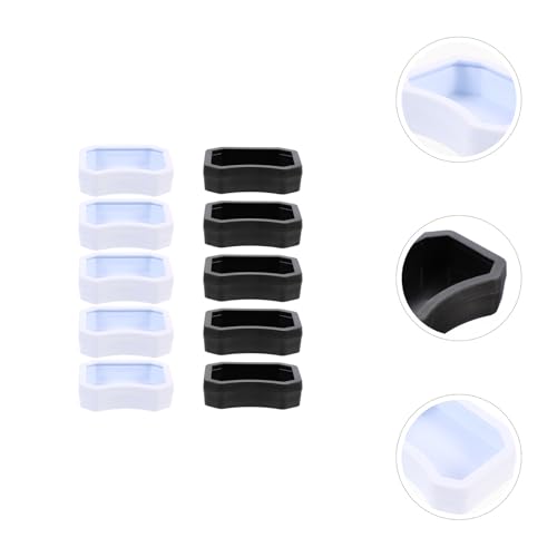 10pcs Reptile Water and Food Bowls Set, Small Lizard Feeding Dish for Geckos, Turtles, and Amphibians, Sturdy Plastic, White and Black, Suitable for Terrariums and Vivariums