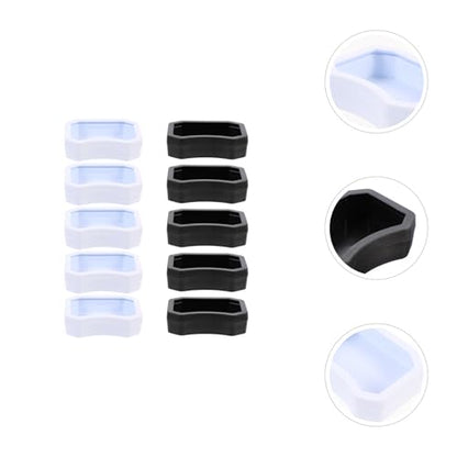 10pcs Reptile Water and Food Bowls Set, Small Lizard Feeding Dish for Geckos, Turtles, and Amphibians, Sturdy Plastic, White and Black, Suitable for Terrariums and Vivariums
