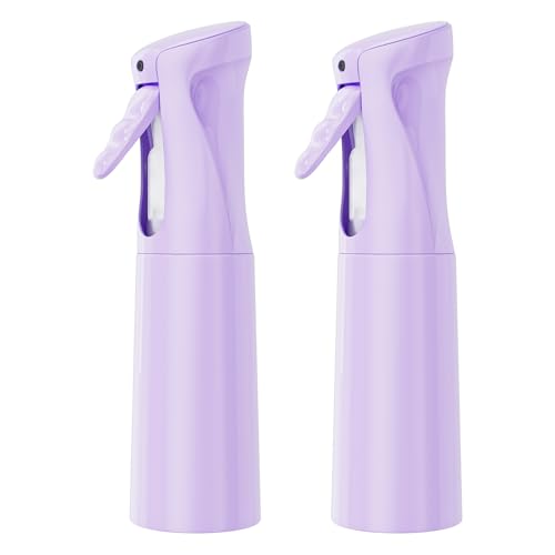 IMPORX Continuous Spray Bottle for Hair 2 Pack (10.1oz/300ml) Home Essentials Spray Bottles for Cleaning Empty Ultra Fine Water Mister Sprayer for Hairstyling Garden Plants Curly Hair Perfume, Purple - color: Purple