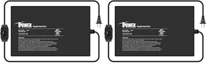 iPower 8 by 12 Inch Reptile Heating Pad with Temperature Adjustable Controller Knob, Under Tank Warmer Terrarium Heat Mat for Reptiles and Amphibians (Pack of 2) - size: 8 X 12 Inch (Pack of 2)