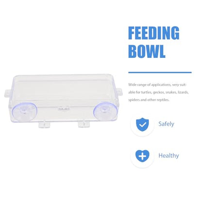 HEMOTON Anti-Escape Suction Cup Reptile Feeder Bowl, Water and Food Dish for Geckos and Lizards, Escape-Proof Feeding Bowl for Terrarium Pets