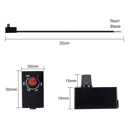 MEIRIYFA DC 0-10V Rotary LED Dimmer Knob Controller Mini Switch PWM Dimming for 0-10V or 1-10V Dimmable Interior Lighting Spotlight Grow Lamp LED Driver (2 Pack)