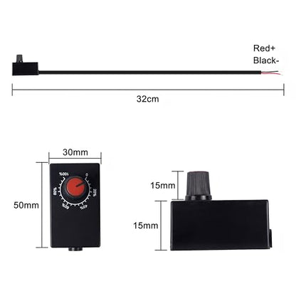 MEIRIYFA DC 0-10V Rotary LED Dimmer Knob Controller Mini Switch PWM Dimming for 0-10V or 1-10V Dimmable Interior Lighting Spotlight Grow Lamp LED Driver (2 Pack)