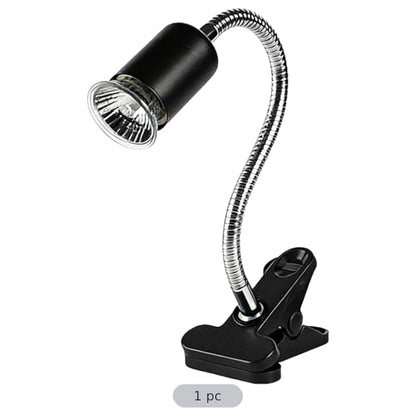 Black Reptile Heat Lamp with 13.8 in Flexible Gooseneck, Timed Dimming Switch, Sturdy Plastic Clip, US Connector, for Lizards, Turtles, Tortoises, Other Pet Reptiles