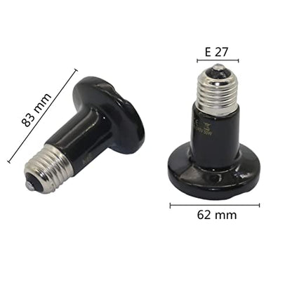 10 Pcs 25W 50W 75W 100W E27 Pet Heating Light Pet Brooder Lamp Mini Infrared Ceramic Heat Bulb Black for Reptile(75W) - color: 75W