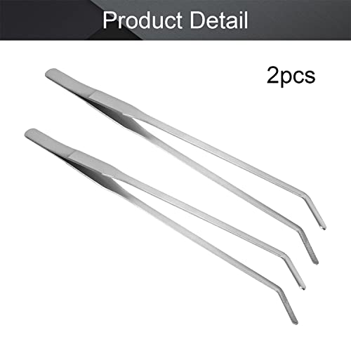 Utoolmart Aquarium Plant Tweezer, Stainless Steel Curved Tweezer, Aquarium Tweezers Extra Long 27cm, for Fish Tank Plant Aquascape Tools, Feeding Tongs, 2 Pcs - color: 2pcs, size: 27cm Curved