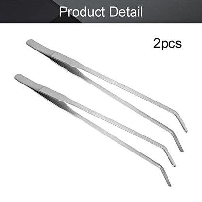 Utoolmart Aquarium Plant Tweezer, Stainless Steel Curved Tweezer, Aquarium Tweezers Extra Long 27cm, for Fish Tank Plant Aquascape Tools, Feeding Tongs, 2 Pcs - color: 2pcs, size: 27cm Curved