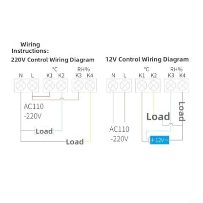 Digital Temperature Humidity Controller, Digital Humidity Controller for Terrarium, Reptile Egg Incubator Greenhouse, Aquarium System
