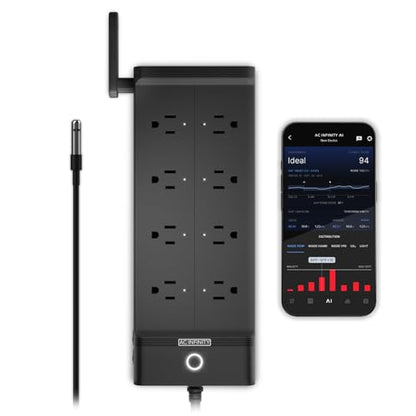 AC Infinity Outlet AI+, Environment Controller, Smart WiFi Power Strip, Dual-Zone Temperature Humidity, Individual Control 8 Plugs, AI Targeting, Thermostat Greenhouse Aquarium Terrarium Home, 1800W - style: 8 Plugs