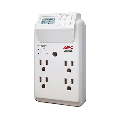 APC 4-Outlet Wall Surge Protector, 1020 Joules with Timer-Controlled Outlets, SurgeArrest Essential (P4GC) - style: Timer