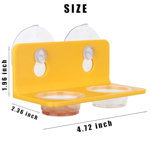 Crested Gecko Feeding Ledge with 10PCS Gecko Food Water Dish - Yellow - color: Yellow
