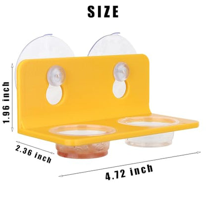Crested Gecko Feeding Ledge with 10PCS Gecko Food Water Dish - Yellow - color: Yellow