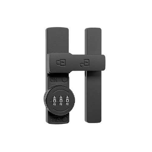 ETEKJOY Flip Latch Lock with Combination 90/180 Degree Sliding/Swinging Door Lock Latch Bolt for Gate Barn Garage Shed Window Cabinet 3-Digit Password Keyless (180 Degree, Black) - size: 180 Degree