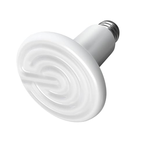 Simple Deluxe Ceramic Heat Emitter 150W Reptile Heat Lamp Bulb No Light Emitting Brooder Coop Heater for Amphibian Pet Snake Turtle & Incubating Chicken, No Harm, Color White, 1 Pack