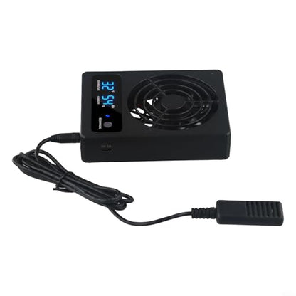 Reptile Enclosure Ventilation Fan, Automatic Humidity Control & Quiet Air-Circulation For Rainforest Terrarium, Smart Cooling System With Display(Fahrenheit) - color: Fahrenheit