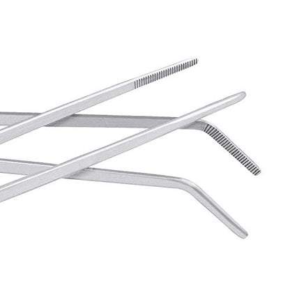 3 Pcs Aquarium Tweezers, Stainless Steel Feeding Tongs Straight and Curved Tweezers Set Long Handle Reptile Feeding Tongs for Aquatic Plants Lizards Spider Snakes