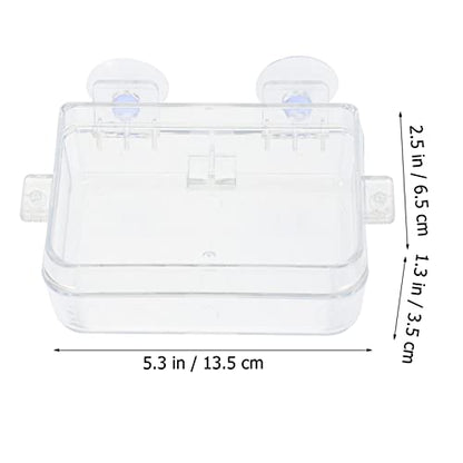 2pcs Transparent Reptile Feeding Bowls Escape Food and Water Dishes for Lizards Geckos and Bearded Dragons -Style Feeders for Reptile Pets