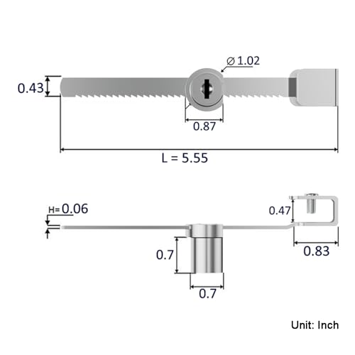 Sliding Glass Door Ratchet Lock with Chrome Finish – Keyed Alike, Fits 4-8mm Glass, Secure Showcase Display Case Lock for Cabinets, Retail Stores & Home Use - 2 Pack - size: 2 Pack