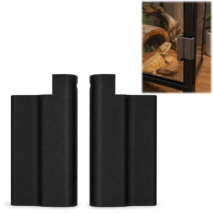 Reptile Enclosure Door Lock, Sliding Glass Terrarium Security Clips Compatible with Dubia Reptile Enclosures, Escape-Proof Habitat Cage Accessories for Snakes, Lizards and Geckos