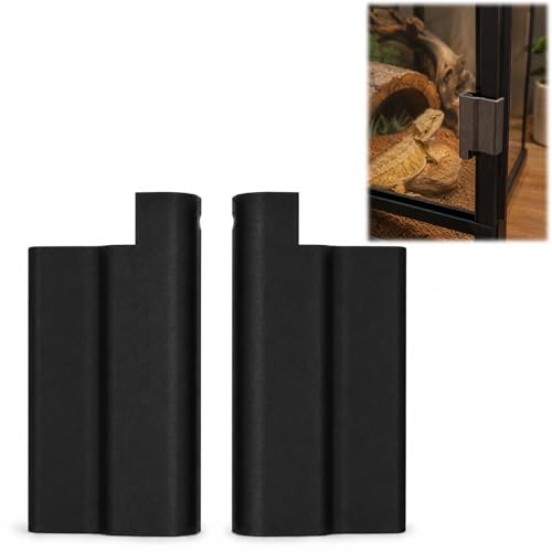 Reptile Enclosure Door Lock, Sliding Glass Terrarium Security Clips Compatible with Dubia Reptile Enclosures, Escape-Proof Habitat Cage Accessories for Snakes, Lizards and Geckos